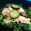 Noodles with Peanut Sauce, Kale, and Zucchini