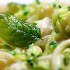 Fettucine with Zucchini and Crispy Basil