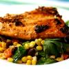 Honey Glazed Salmon and Black Bean Corn Salad
