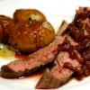 Grilled Flank Steak with Shallot and Red Wine Sauce