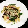 Penne with Radicchio, Spinach, and Bacon