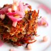 Potato Leek Pancakes with Red Onion-Apple Compote