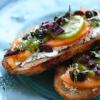 Toasted Tomato, Basil, and Goat Cheese Sandwiches