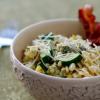 Zucchini, Corn and Basil Fusili with Bacon