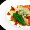 Goat Cheese-Arugula Ravioli with Tomato-Pancetta Butter