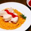 Roasted Chicken with Sweet-Potato Risotto and Cranberry Sauce