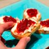 Goat Cheese Crostini with Blood Orange and Black Pepper Marmalade