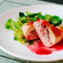 Gorgonzola-Stuffed Chicken Breasts with Strawberry Gastrique
