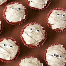 Pumpkin Chip Mummy Cupcakes with Brown Sugar Buttercream