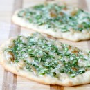 Brie and Garlic Scape Pizza