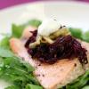Roasted Salmon with Rhubarb and Red Cabbage