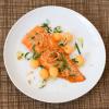 Salmon with Cantaloupe and Fried Shallots