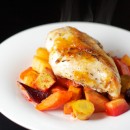 Apricot Roast Chicken with Root Vegetables