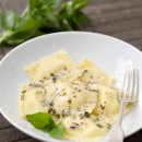 Fresh Corn Ravioli with Herb Cream Sauce