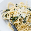 Spinach and Garlic Spaghetti with Pecorino