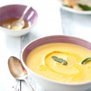 Roasted Garlic and Parsnip Soup with Sage Lemon Butter