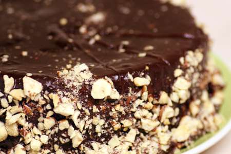 Flourless Chocolate Cake with Toasted Hazelnuts