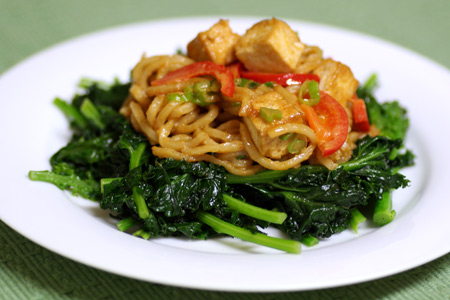 Tofu Noodle Toss with Taylor's Kick-Butt Peanut Sauce