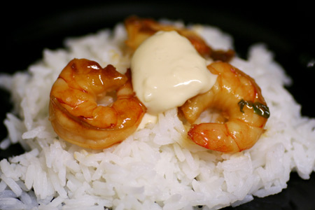 Soy Sake Shrimp with Ginger Aioli