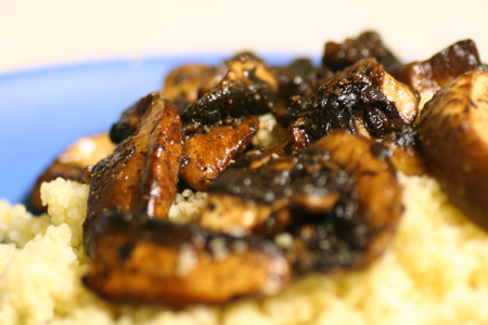 Balsamic Braised Mushrooms and Couscous