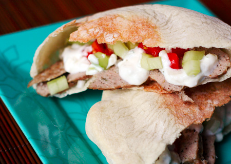 Turkey Gyros and Homemade Pita Bread