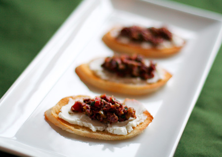 Bruschetta with Goat Cheese and Olive Tapenade