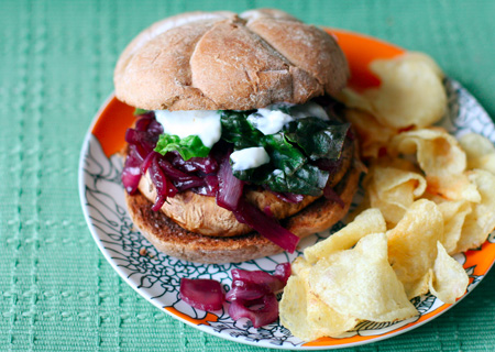 Grilled Portobello Burger with Red Onion Jam