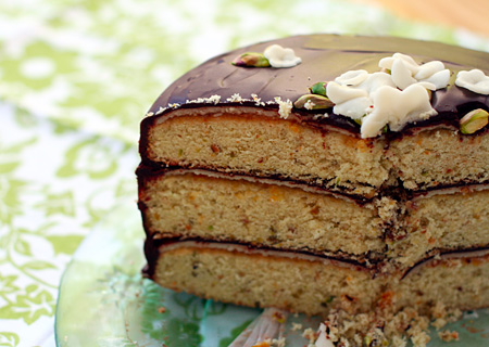 Pistachio Marzipan Petit Four Cake