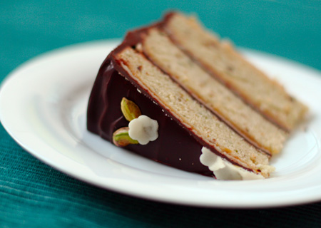 Pistachio Marzipan Petit Four Cake