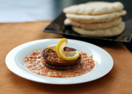 Indonesian-style Grilled Eggplant with Spicy Peanut Sauce