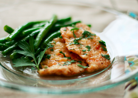 Turkey Picatta and Green Beans
