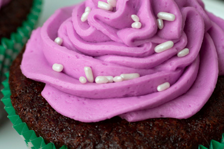 Hot Chocolate Cupcakes with Vanilla Almond Buttercream