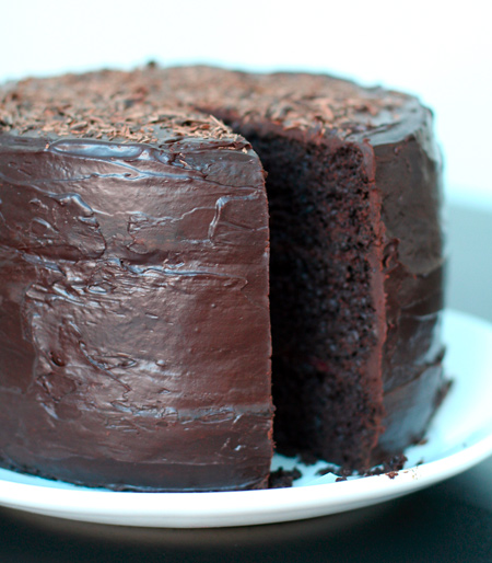 Double Chocolate Layer Cake with Raspberry Filling