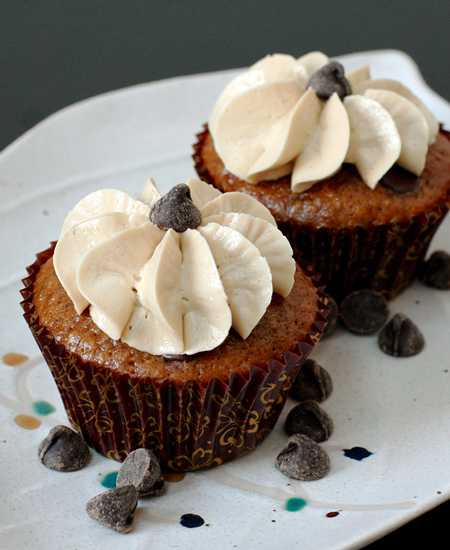 Oatmeal Chocolate Chip Cupcakes with Brown Sugar Buttercream