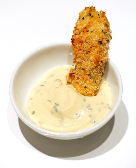 Baked Panko Chicken Tenders with Basil Aioli