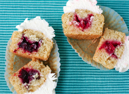 Fruit Filled Lemon Cupcakes with Lemon Buttercream