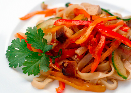 Tofu and Sesame Noodle Salad