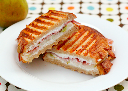 Prosciutto, Pear, and Goat Cheese Panini