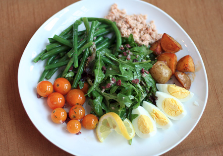 Salmon Niçoise Salad with Black Olive Vinaigrette