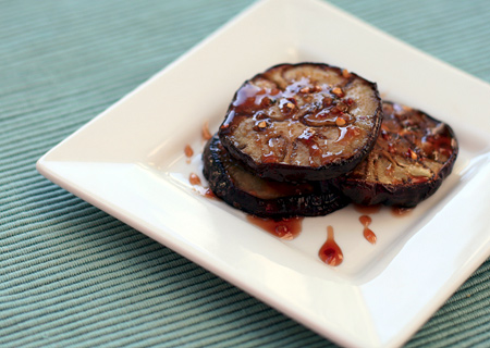 Pan Seared Eggplant with Honey Ginger Glaze