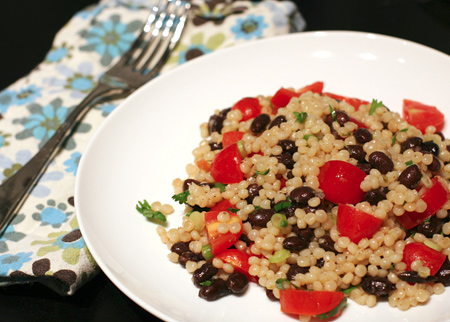 Black-Bean and Tomato Israeli Couscous