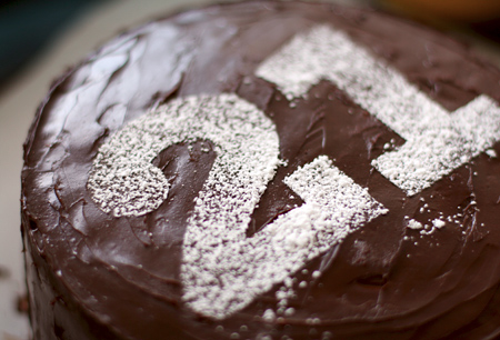 Double Chocolate Layer Cake with Raspberry Filling