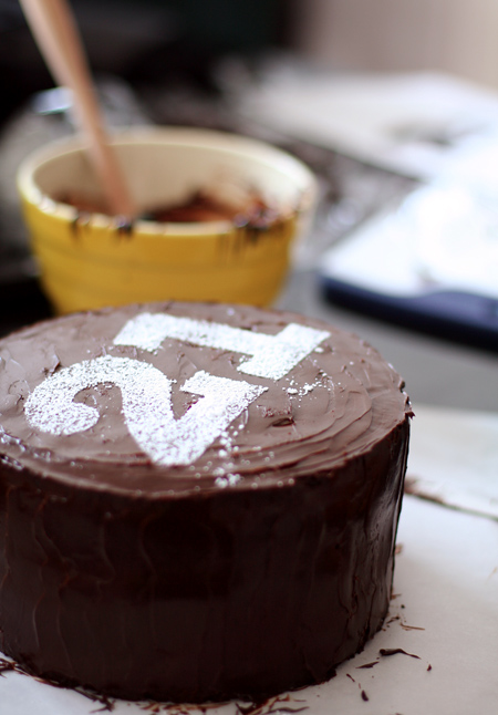 Double Chocolate Layer Cake with Raspberry Filling