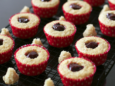 Almond Cupcakes with Sweet Cherry Filling