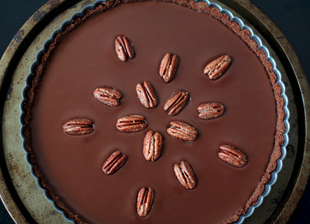 Mexican Chocolate Tart with Cinnamon-Spiced Pecans