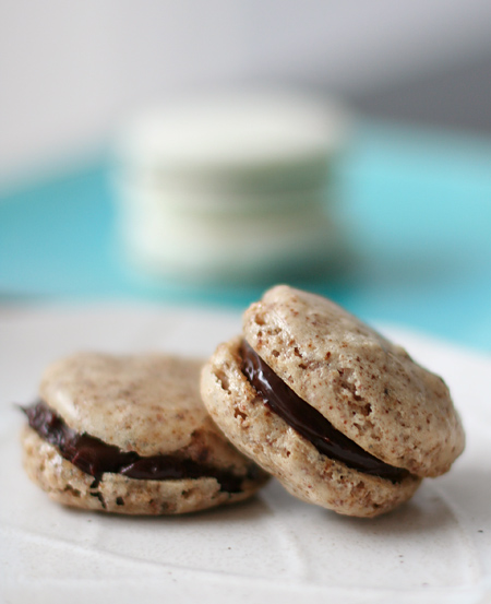Coffee Macarons with Bittersweet Ganache Filling