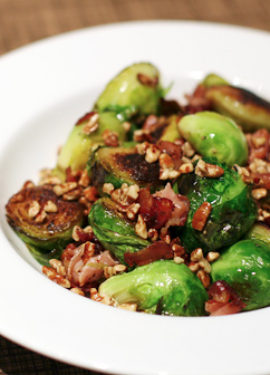 Brussels Sprouts with Proscuitto and Pecans