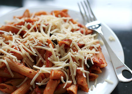 Favorite Pasta - Spicy Tomato Olive Penne