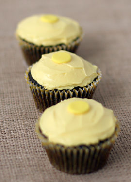 Chocolate Peanut Honey Cupcakes with Honey Vanilla Buttercream