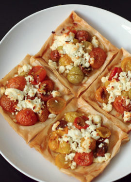 Oven Roasted Tomato and Goat Cheese Tarts